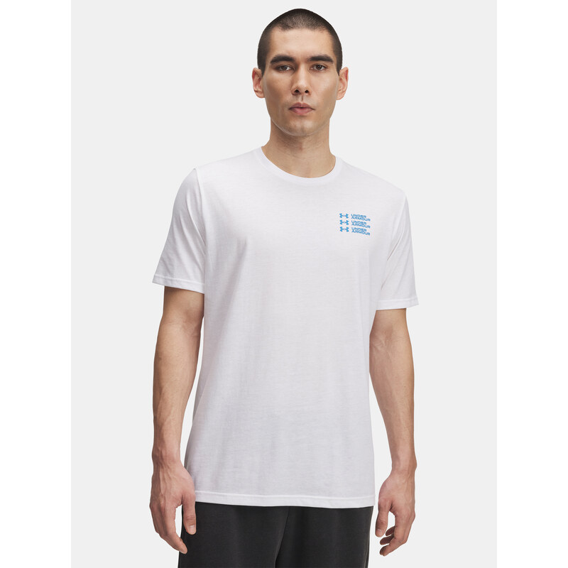 Pánské tričko Under Armour UA TRIPLE STACK LC LOGO SS-WHT -