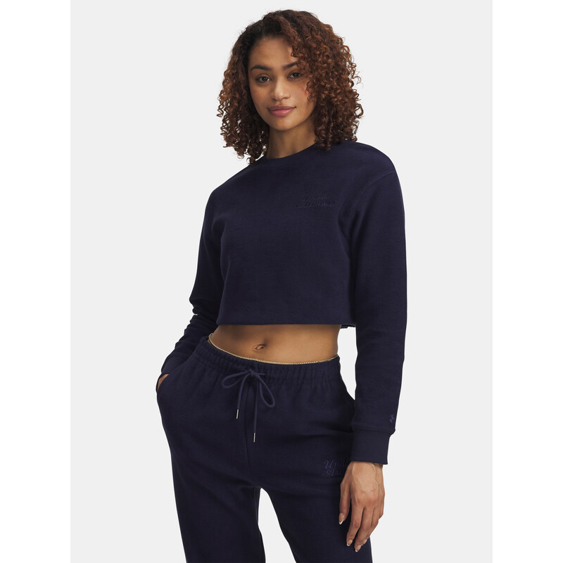 Dámská mMikina Under Armour Icon Terry Varsity Crew-BLU - Dámské