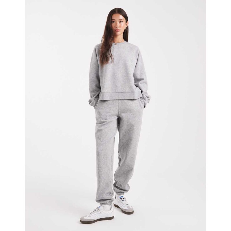 ASOS DESIGN ultimate cuffed brushback jogger in grey marl