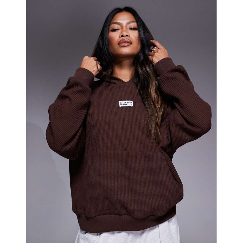 ASOS Weekend Collective Weekend Collective heavyweight waffle hoodie 107953999