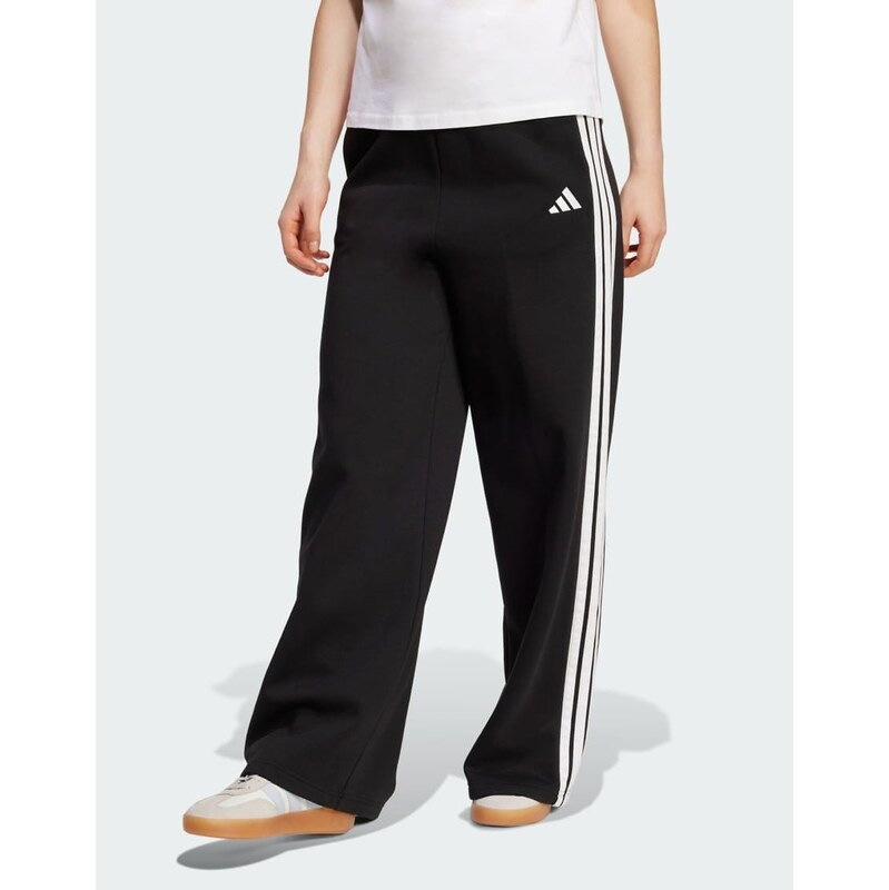 adidas performance Adidas 3-stripes fleece wide pant in black 115498972