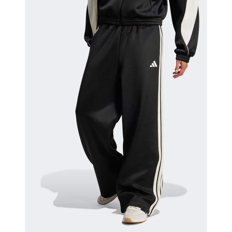 adidas performance Stadium 3-stripes track pants in black / off white 115495751