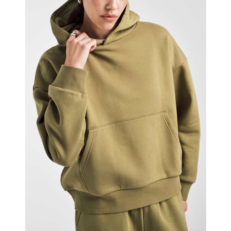 ASOS DESIGN oversized brushback hoodie in green 109588874