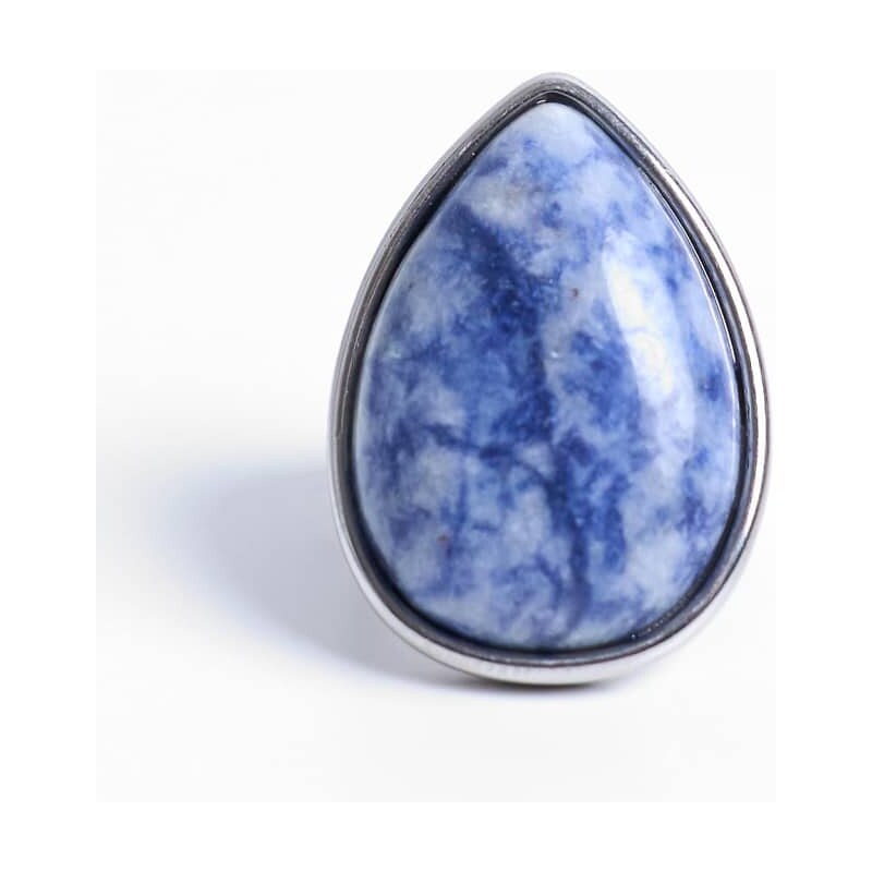 Topshop Remi stainless steel with blue semi precious stone in silver 114746485
