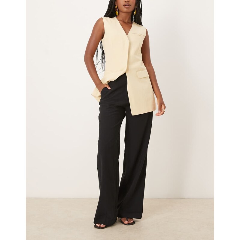 Mango straight pleat front tailored trouser in khaki-Green 107955019