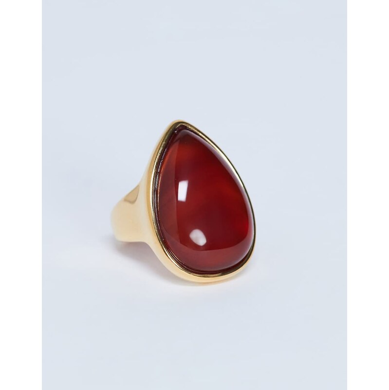 Topshop Remi waterproof stainless steel ring with semi precious stone 107954037