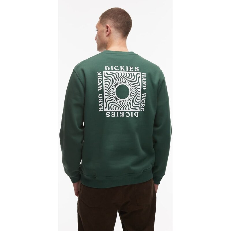 Dickies oatfield graphic backprint sweatshirt in dark green