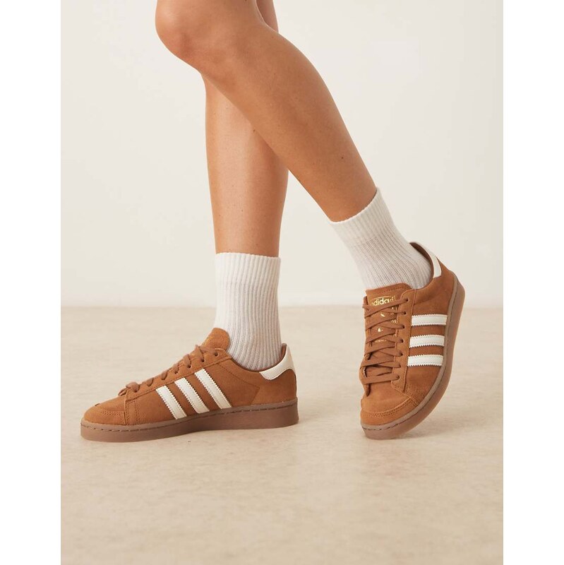 adidas Originals Jabbar trainers in brown and cream