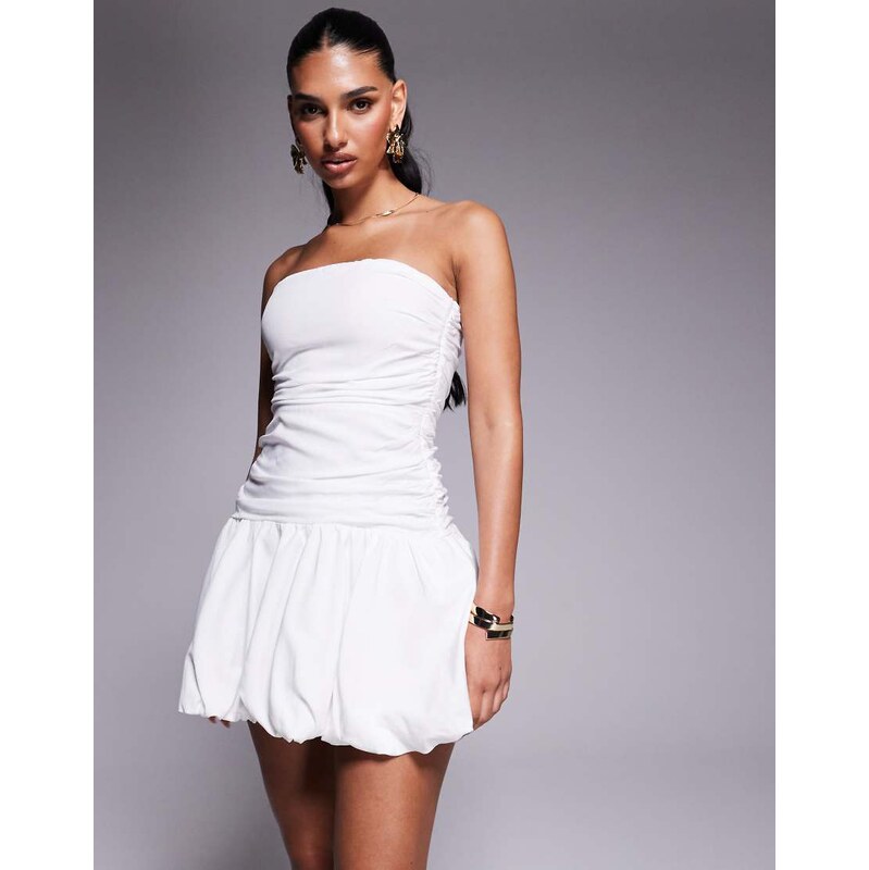Princess Polly Glamour Girl bandeau ruched side bubble hem mini