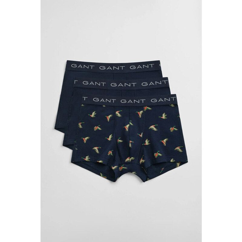 SPODNÍ PRÁDLO GANT DUCK PRINT TRUNK 3-PACK MARINE