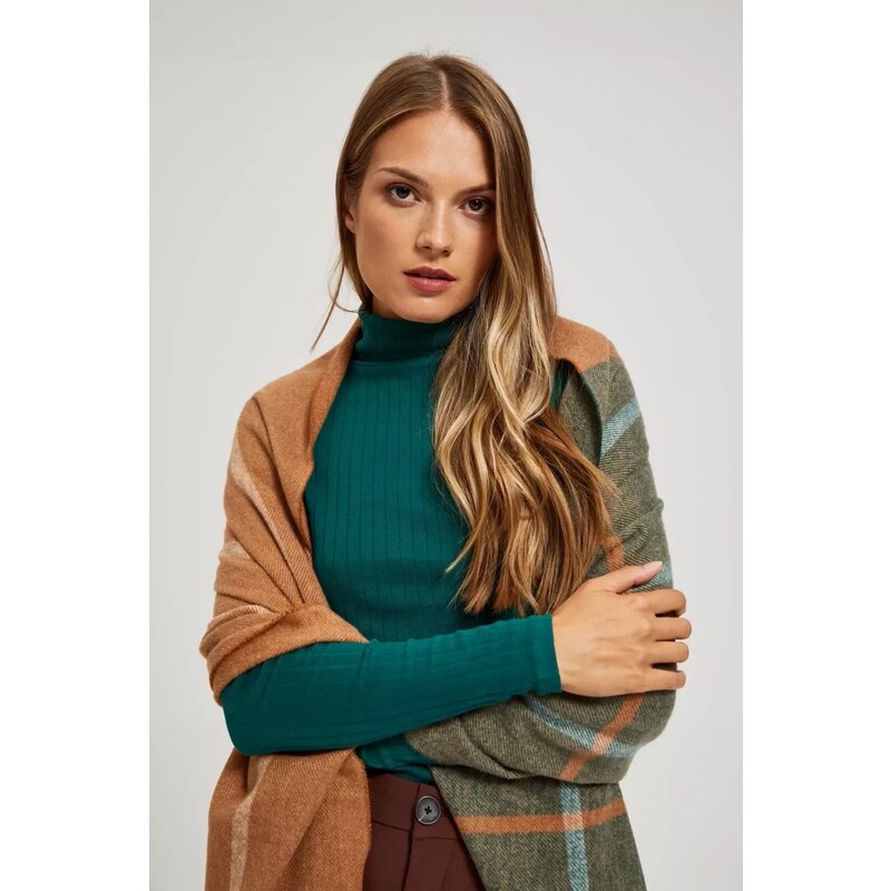 Marisse Emerald Scarf With Fringes
