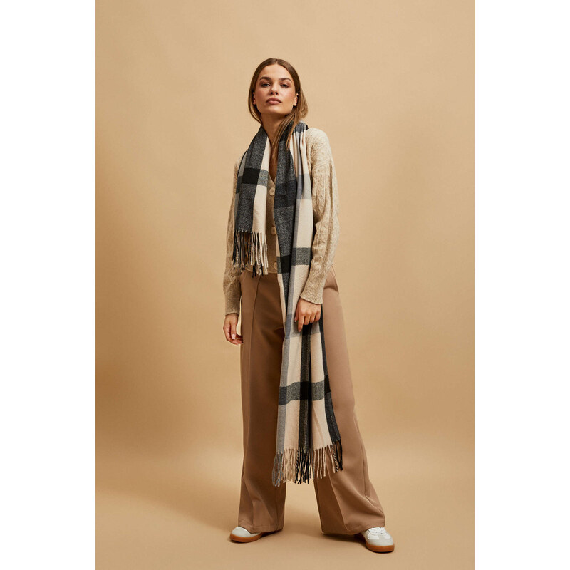 Marisse Blue Checkered Scarf
