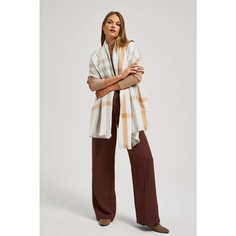 Marisse Pearl Checkered Scarf