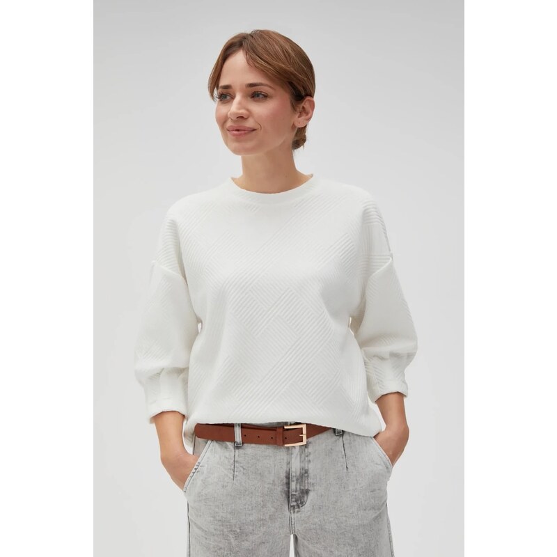 Marisse Womens Sweatshirt L-Bl-4614 Off White