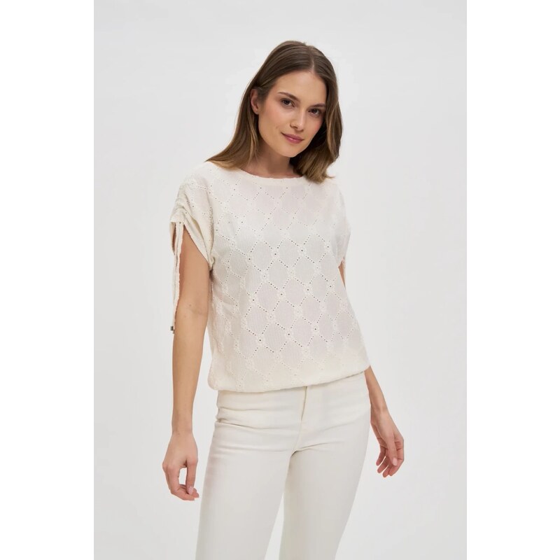 Marisse Openwork Ecru Blouse