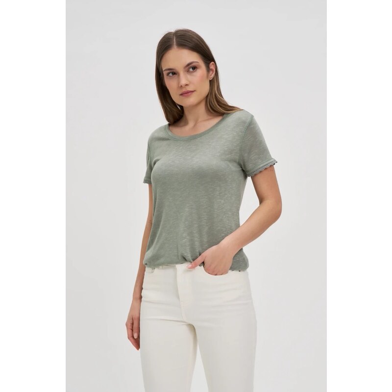 Marisse Olive Short-Sleeved Blouse