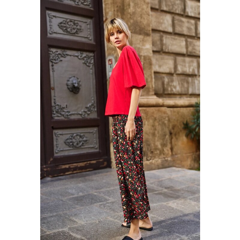 Marisse Red Cotton Blouse