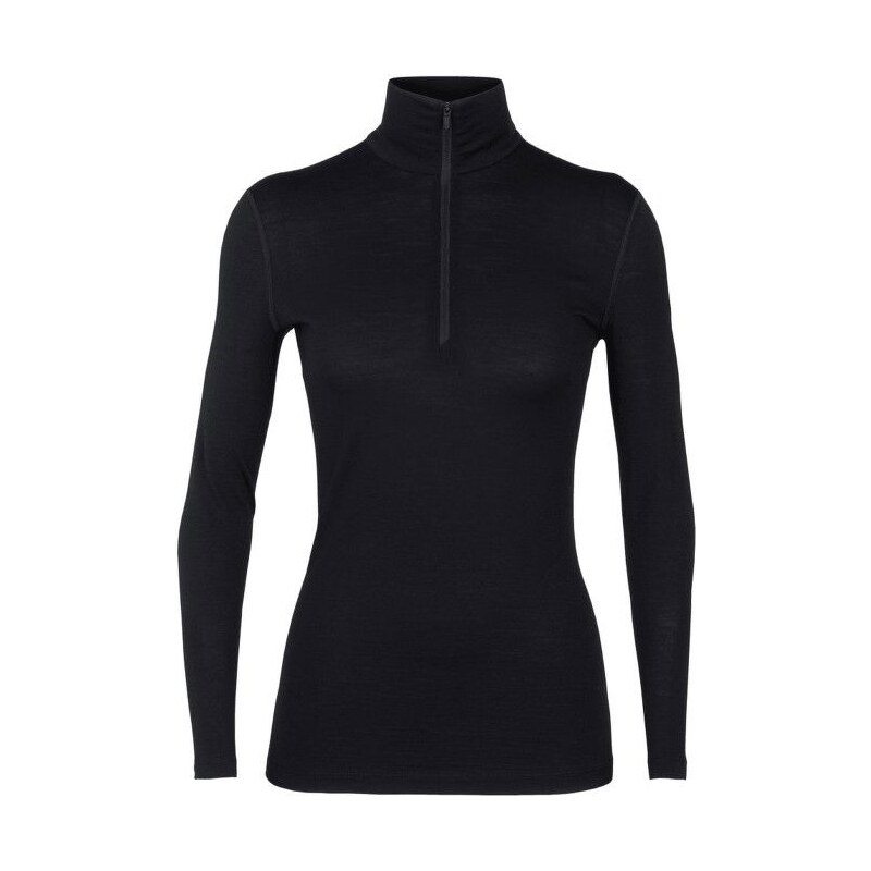 Dámské funkční triko zip merino 200 Oasis Icebreaker černá 107972177