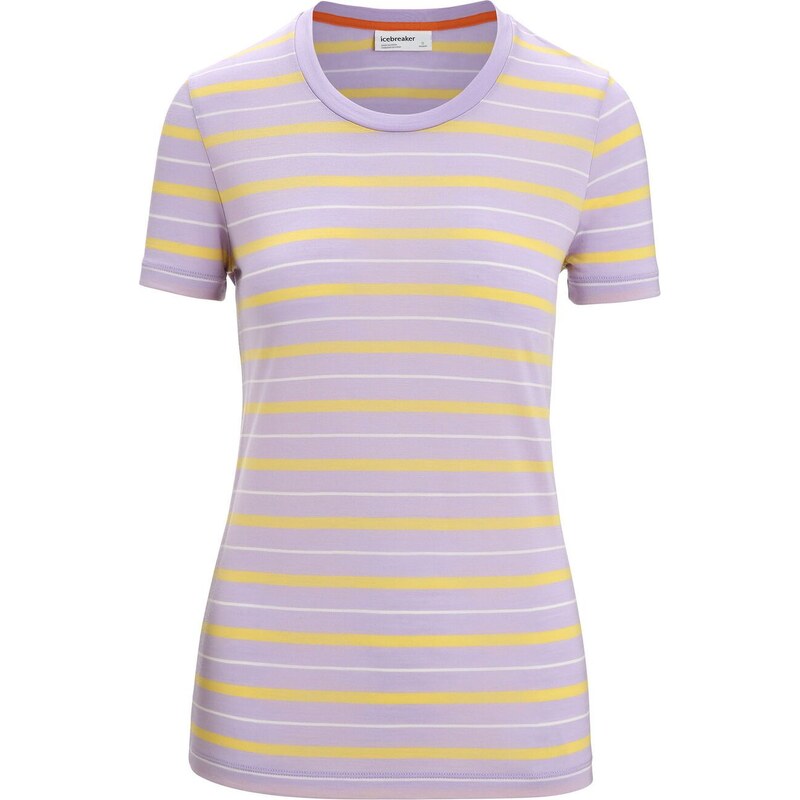 Dámské tričko Merino Blend Wave SS Tee Stripe Icebreaker Purple Gaze 107972622