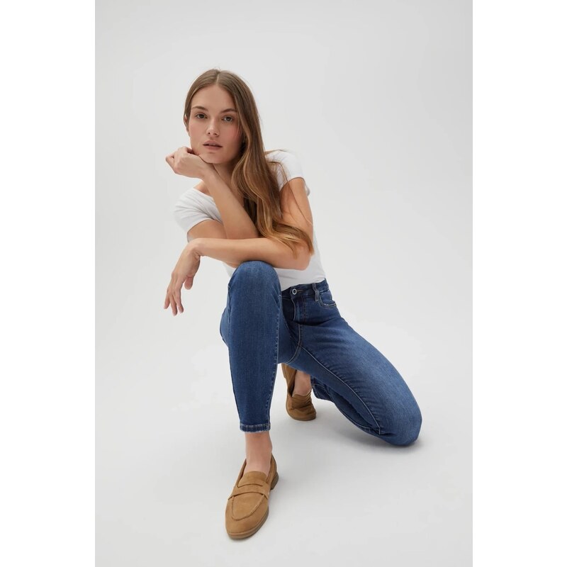 Marisse Womens Jeans L-Je-4600 Navy