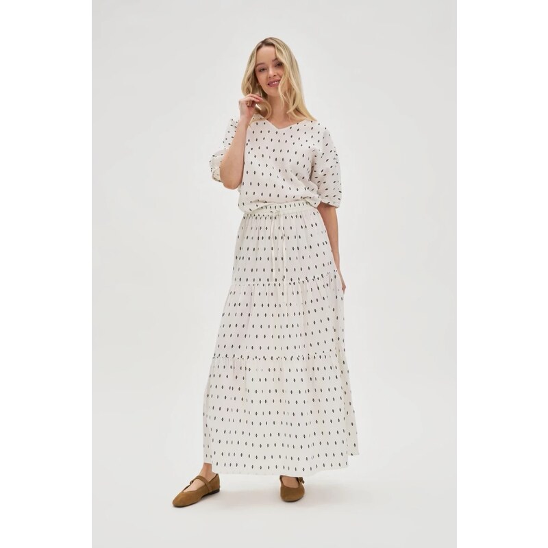 Marisse Cotton Maxi Skirt White