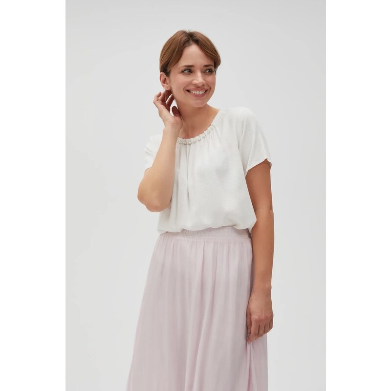 Marisse Womens Shirt L-Ko-4616 Off White