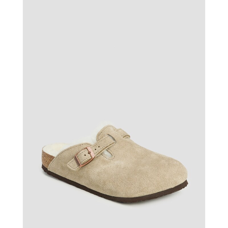 Dětské Pantofle Birkenstock Boston Kids Leve Shearling V Béžové