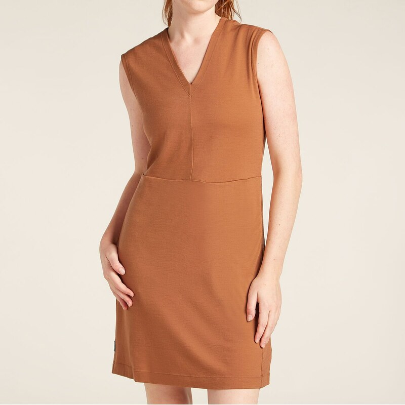 Dámské šaty Women Merino 200 Granary Sleeveless V Neck Dress 107975625
