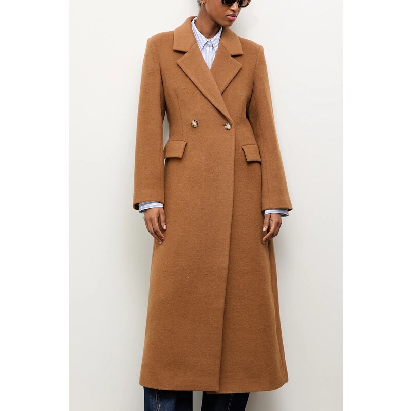 Vlněný kabát Answear.LAB béžová barva