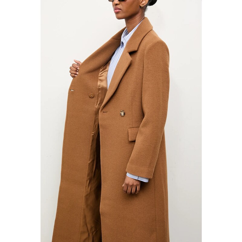 Vlněný kabát Answear.LAB béžová barva