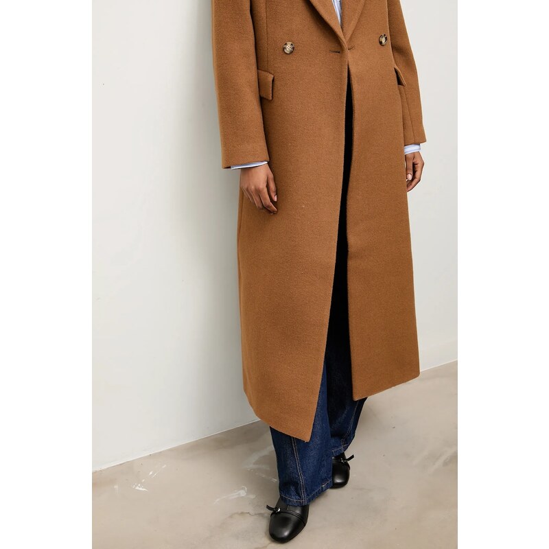 Vlněný kabát Answear.LAB béžová barva