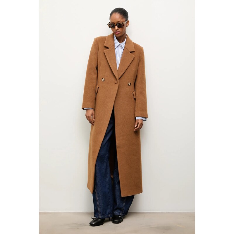 Vlněný kabát Answear.LAB béžová barva