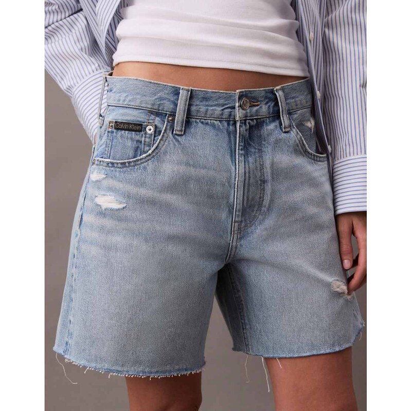Calvin Klein Jeans signature 90s distressed denim shorts in