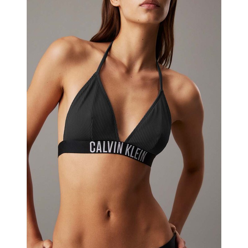 Calvin Klein Intense Power triangle bikini top in black 115535410