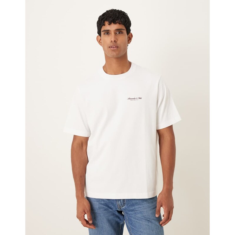 Abercrombie & Fitch short sleeve chest logo premium t-shirt in