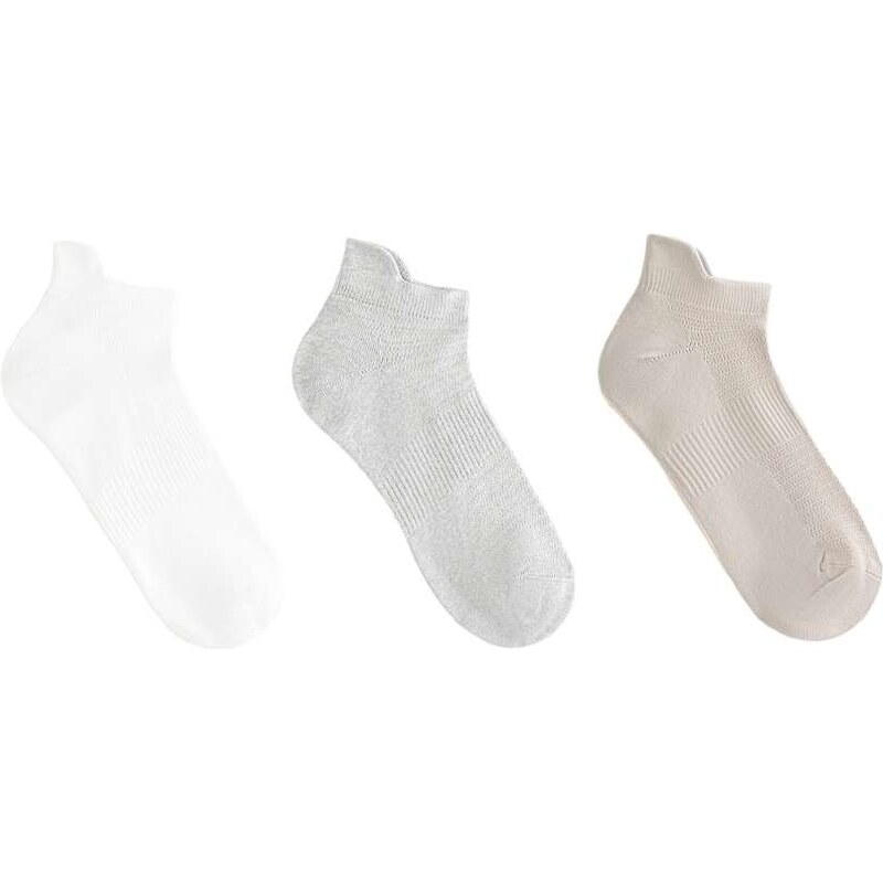OYSHO 3 pairs of polyamide blend sneaker socks with heel tab in grey 107981464