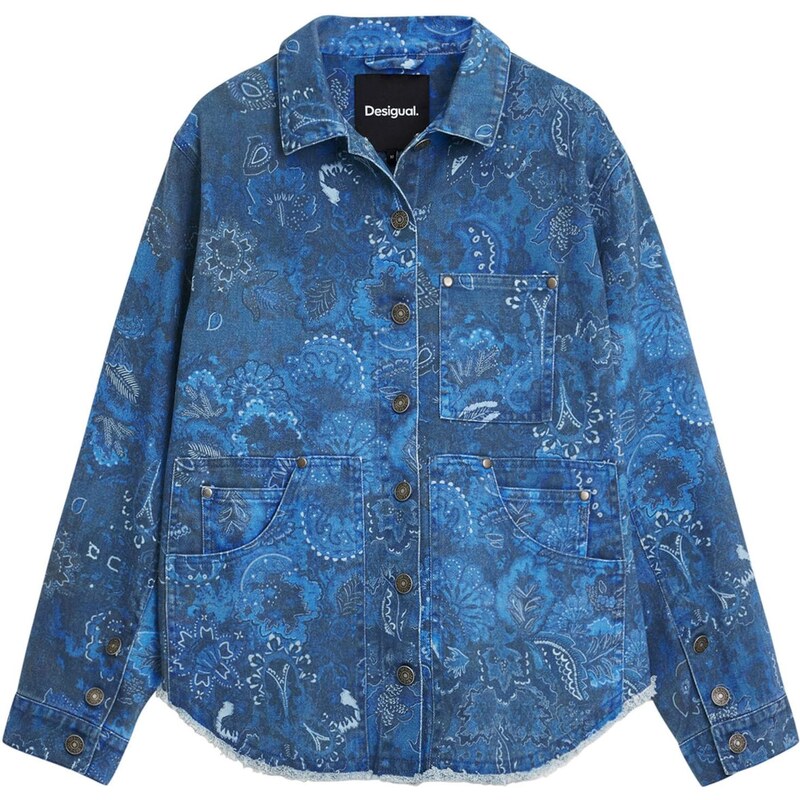 Desigual Přechodná bunda modrý melír 108605587