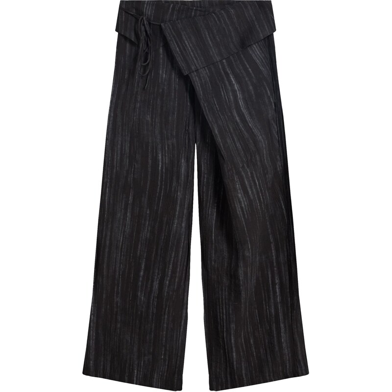 Bershka Kalhoty tmavě šedá / černá