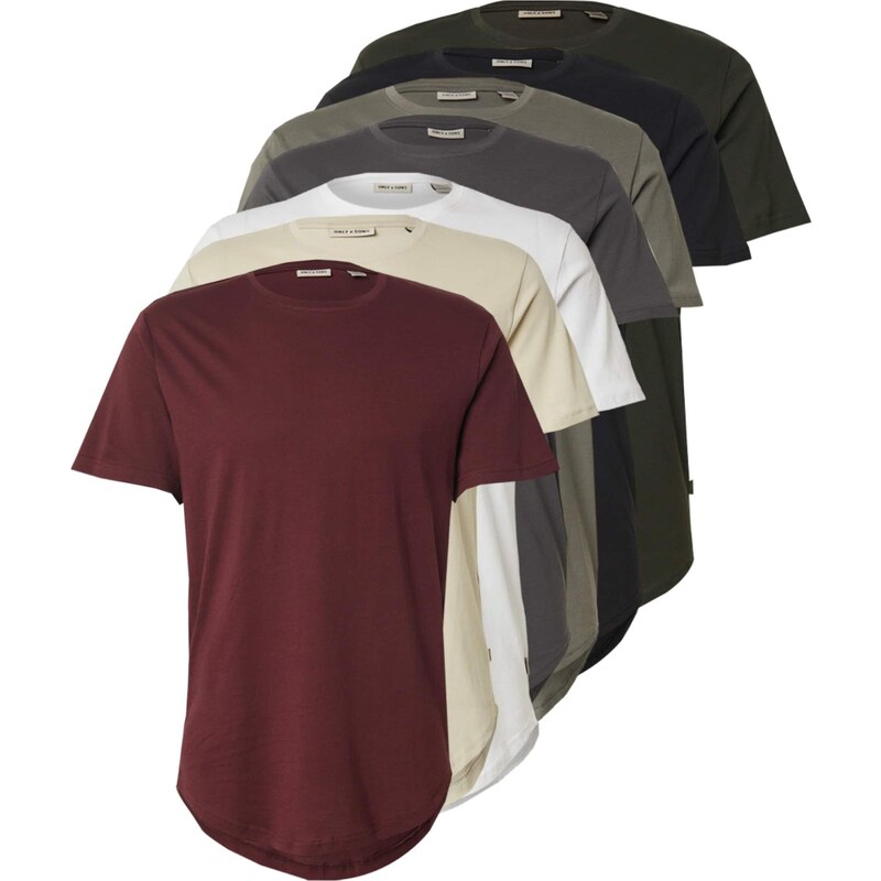 Only & Sons Tričko ONSMatt světle béžová / tmavě šedá / khaki /