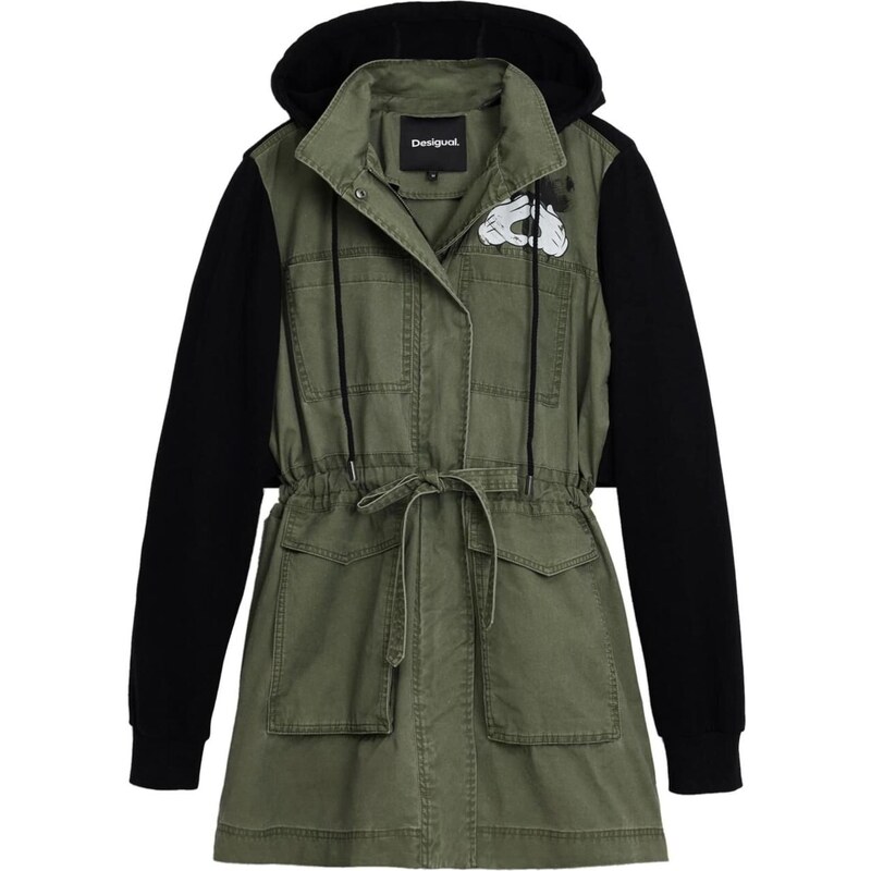 Desigual Přechodová parka zelená / černá / bílá 108605530
