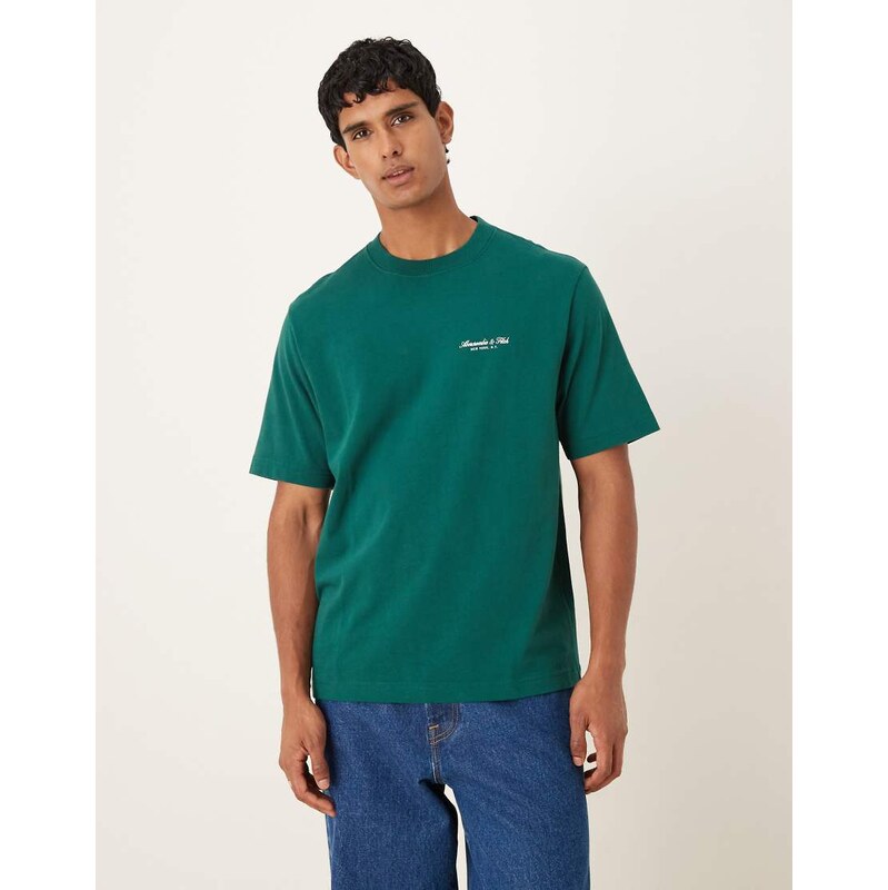 Abercrombie & Fitch short sleeve chest logo premium t-shirt in