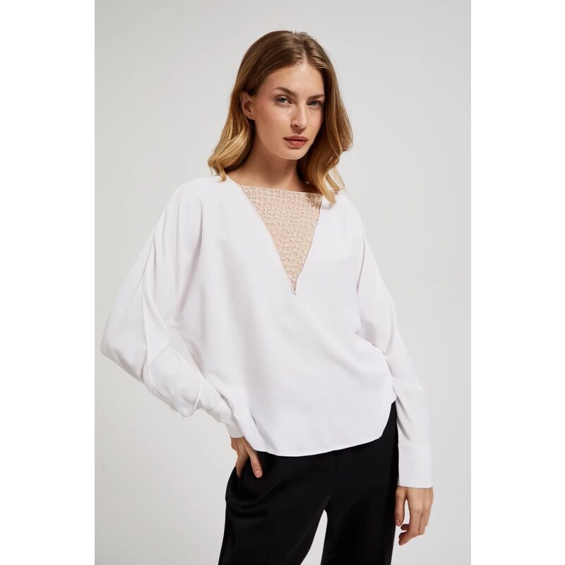 Marisse Womens Shirt Z-Ko-4535 Off White