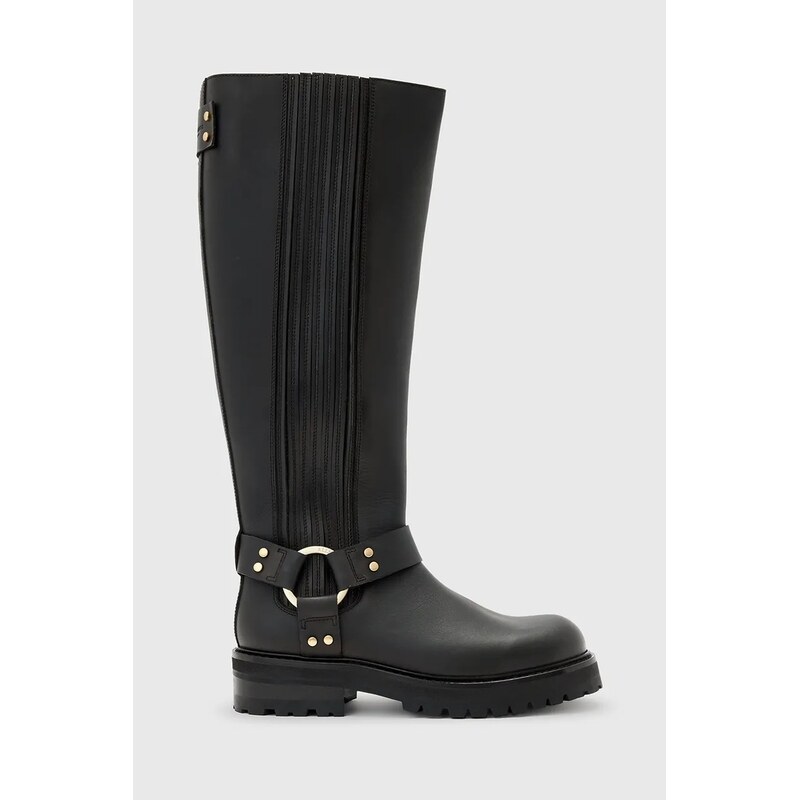 AllSaints Kožené kozačky AllSaints Maddie High Boot