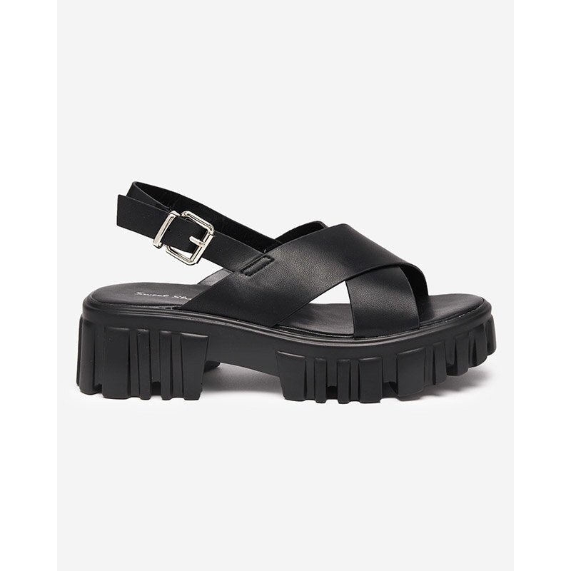 Resti Black womens sandals on a massive Otida sole - Footwear 107994405