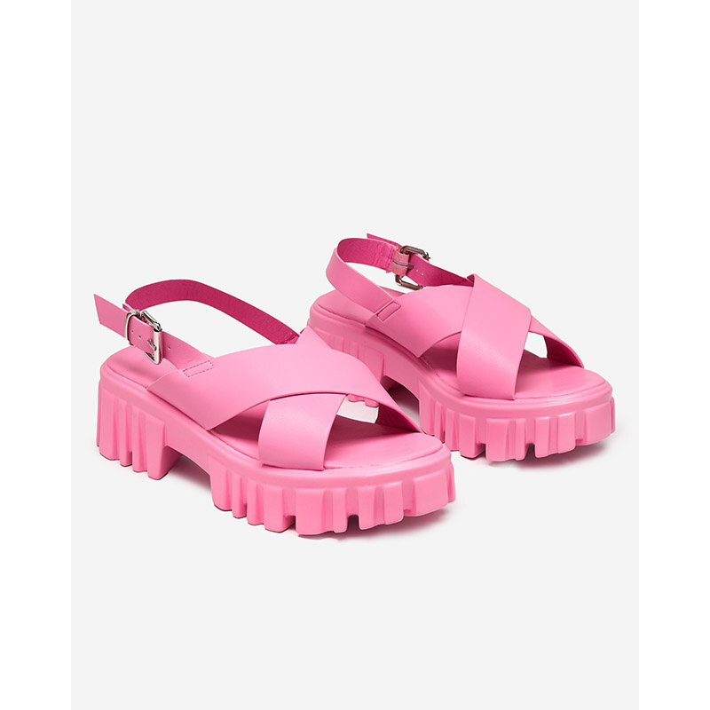Resti Neon pink womens sandals on a massive Otida sole - Footwear 107994406