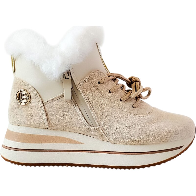 Zateplené tenisky Laura Biagiotti Micro Beige
