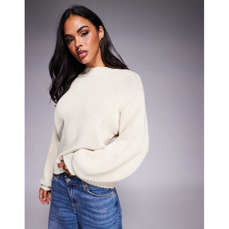 Princess Polly Harmony balloon sleeve slouchy jumper in beige