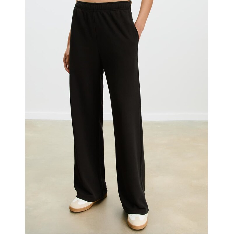 Stradivarius Wide-leg jogger trousers in black