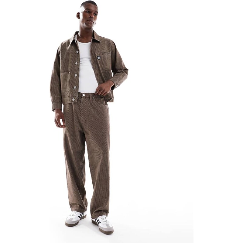 Santa Cruz co-ord baggy fit trousers in brown stripe