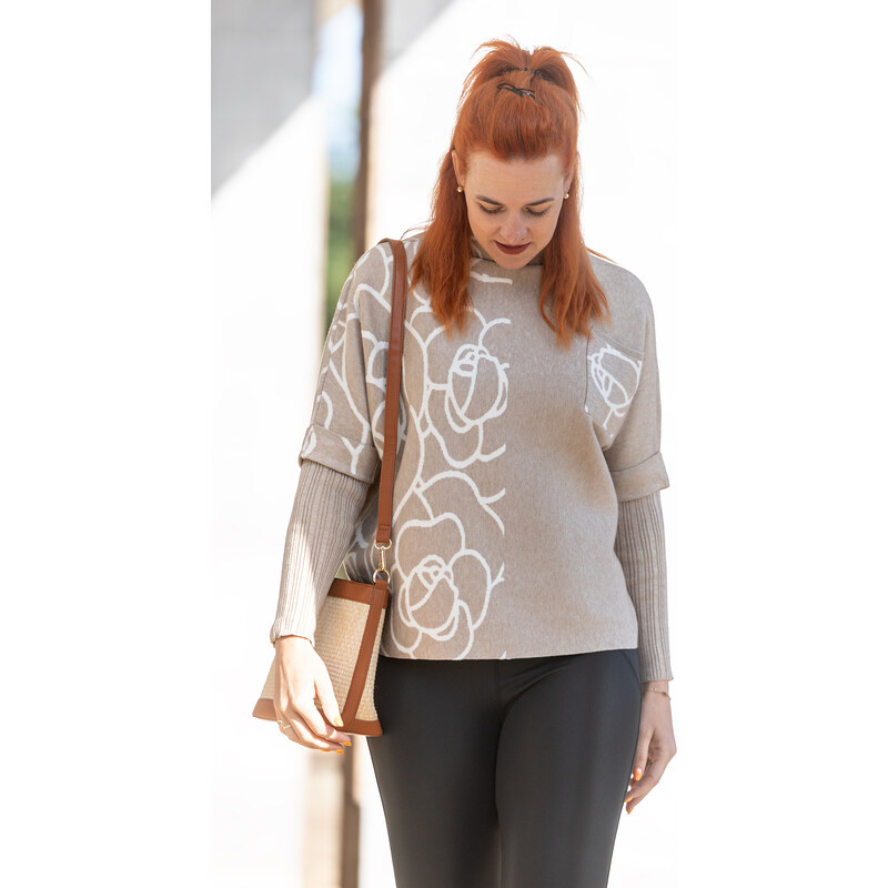 M.B.21 Dámský svetr JESICA Barva: Cappuccinová, Velikost: UNI: M-2XL 107997526